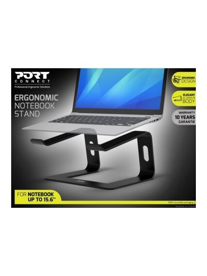PORT DESIGNS | 901103 | Ergonomic Notebook stand | Notebook Stand | Black | 10-15.6 " 6