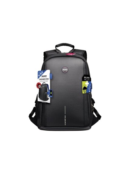PORT DESIGNS | Chicago EVO | ANTI-THEFT | Fits up to size 15.6 " | Backpack | Black | 13-15.6 " | Shoulder strap 8 PORT DESIGNS | Chicago EVO | ANTI-THEFT | Fits up to size 15.6 " | Backpack | Black | 13-15.6 " | Shoulder strap 8