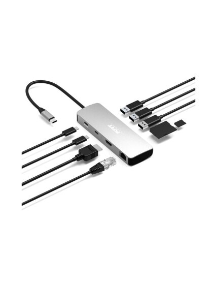 PORT DESIGNS Docking Type C 9 In 1 - 1 X 4K HDMI - Pd 85W - Retail Btoc Only | PORT CONNECT 8 PORT DESIGNS Docking Type C 9 In 1 - 1 X 4K HDMI - Pd 85W - Retail Btoc Only | PORT CONNECT 8