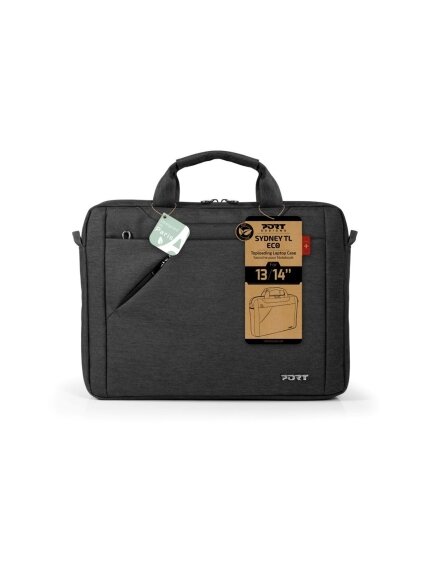 PORT DESIGNS | S13 Sydney ECO Case | Fits up to size 13/14 " | Top Loading | Black | Shoulder strap 2 PORT DESIGNS | S13 Sydney ECO Case | Fits up to size 13/14 " | Top Loading | Black | Shoulder strap 2