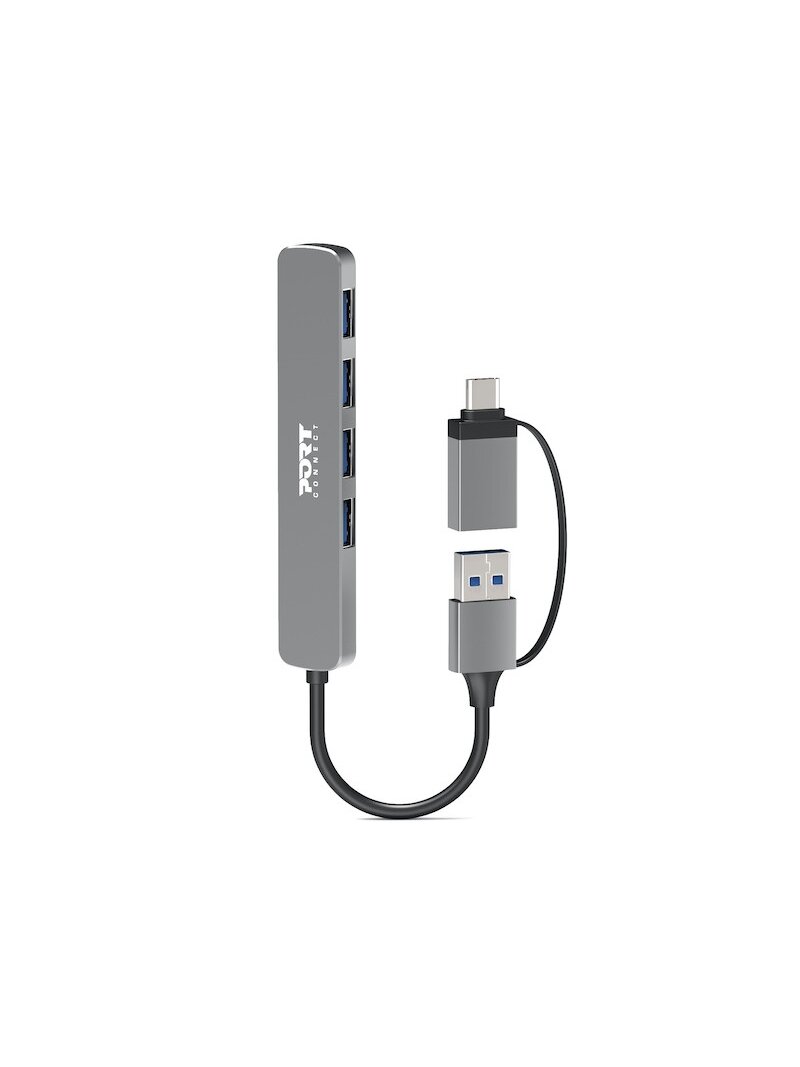 PORT CONNECT | Hub USB-C/USB-A vers 4 ports USB-A 3.0 5Gbps