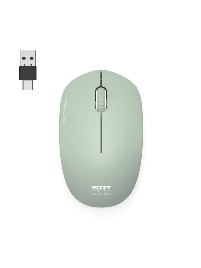 PORT CONNECT Mouse | Collection II | Wireless | 2.4 GHz | Vert Olive 3 PORT CONNECT Mouse | Collection II | Wireless | 2.4 GHz | Vert Olive 3
