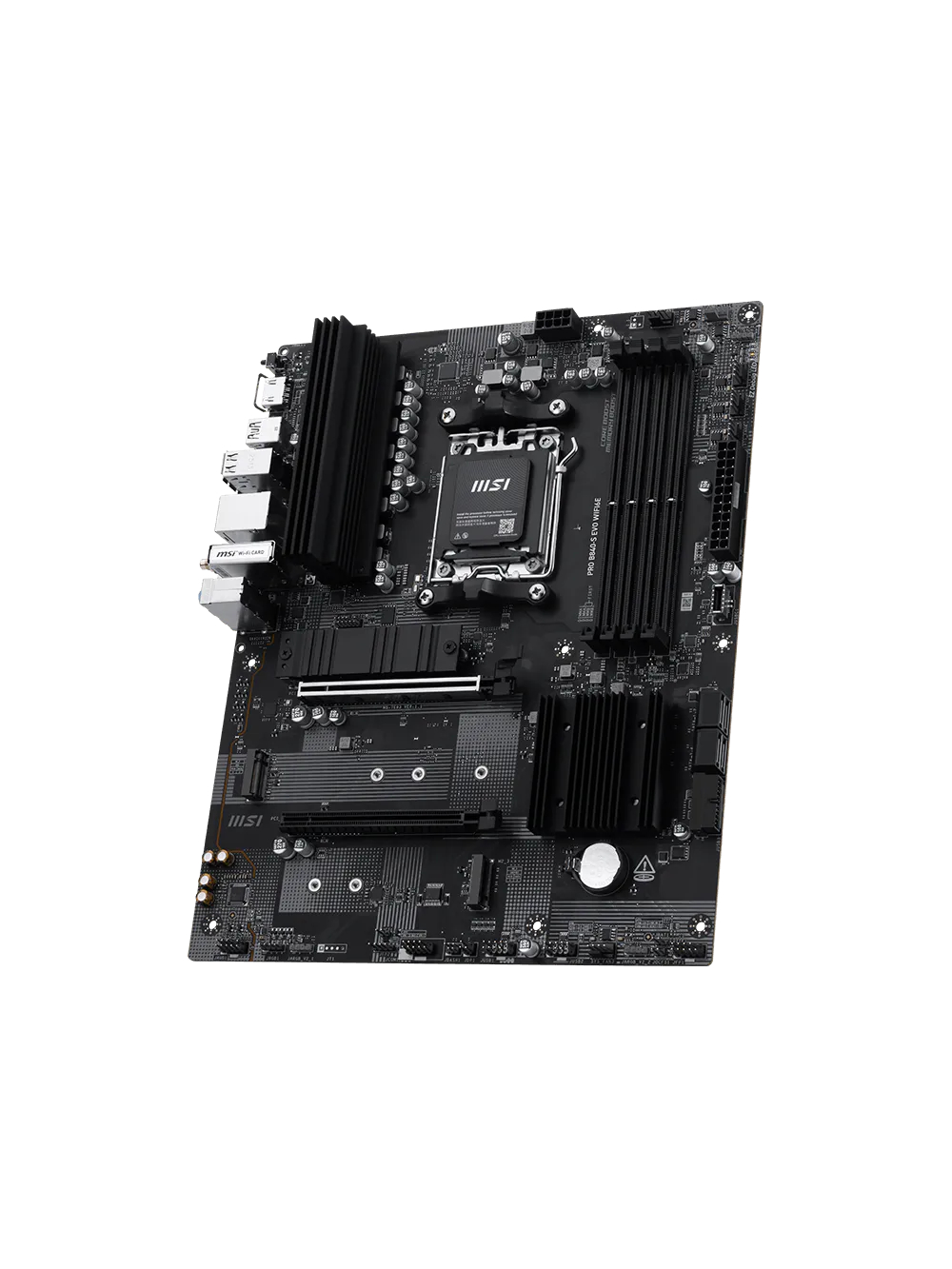 PRO B840-S EVO WIFI6E | MSI Processor family AMD | Processor socket AM5 | Supported hard disk drive interfaces SATA, M.2 | Number of SATA connectors 4 1