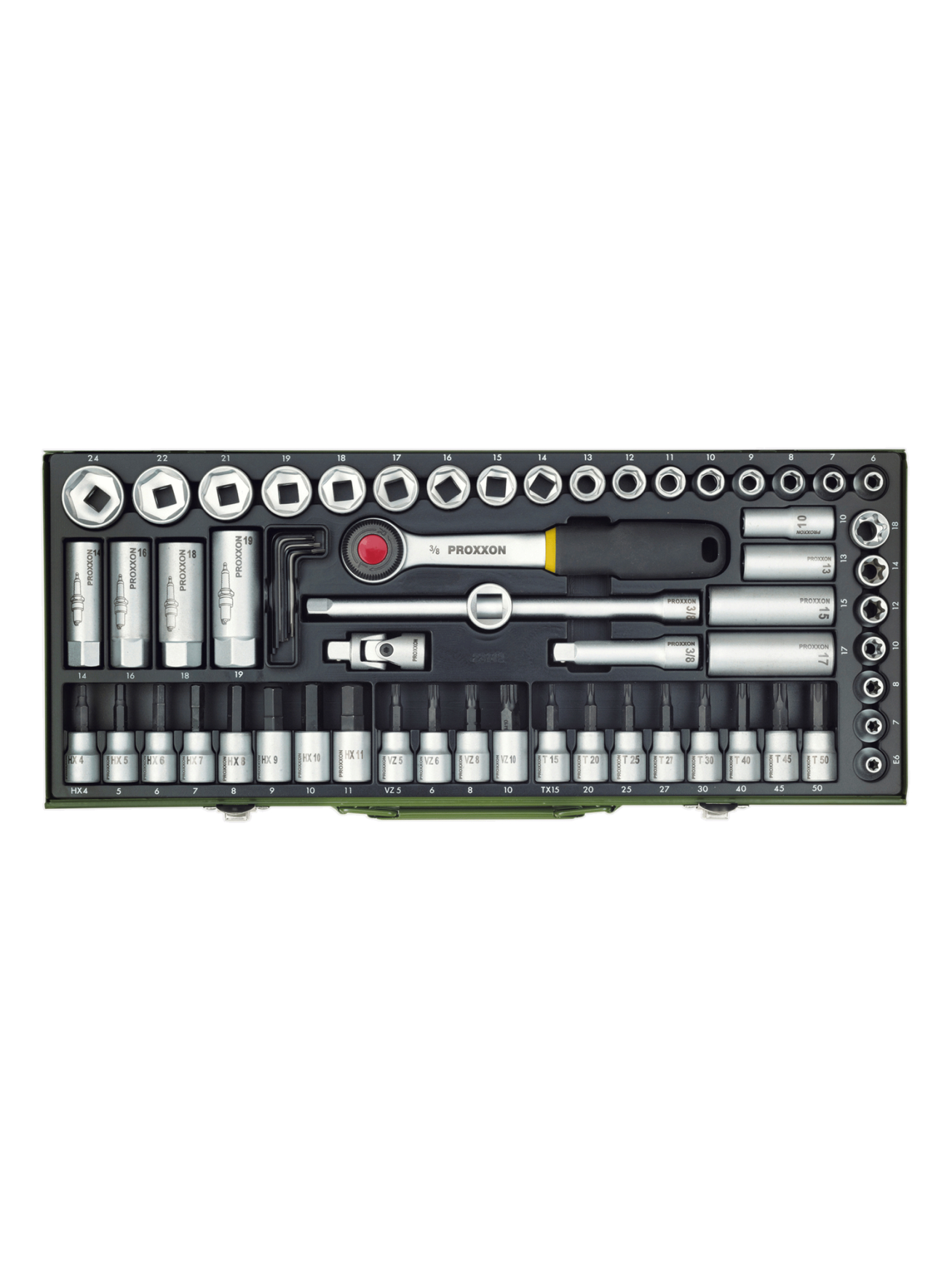 Proxxon | Socket and Ratchet Set, 3/8" | 65 pc(s) 1