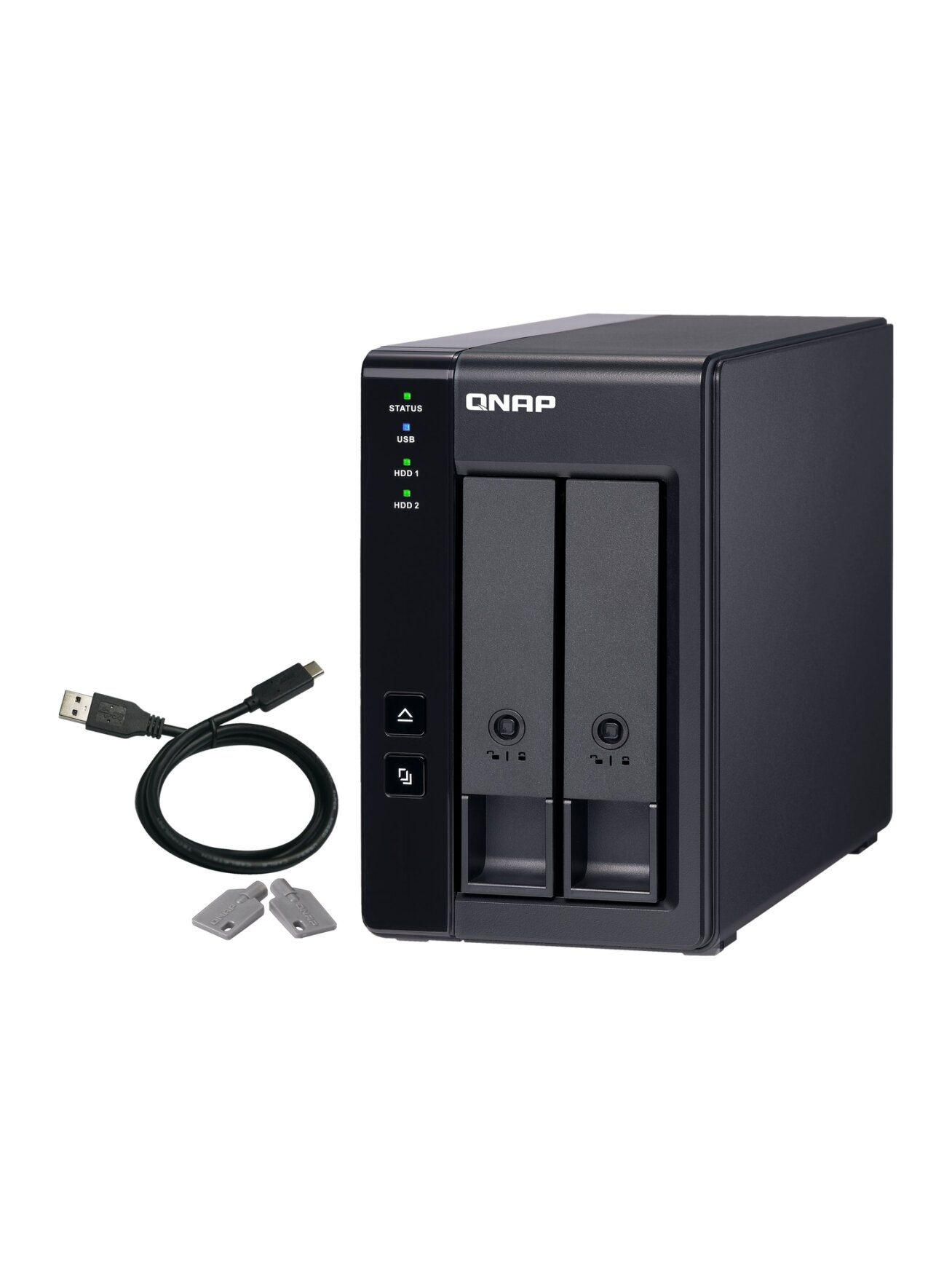 QNAP 2 Bay USB Type-C Direct Attached Storage with Hardware RAID | TR-002 | Micro | 6 GB | Black 1