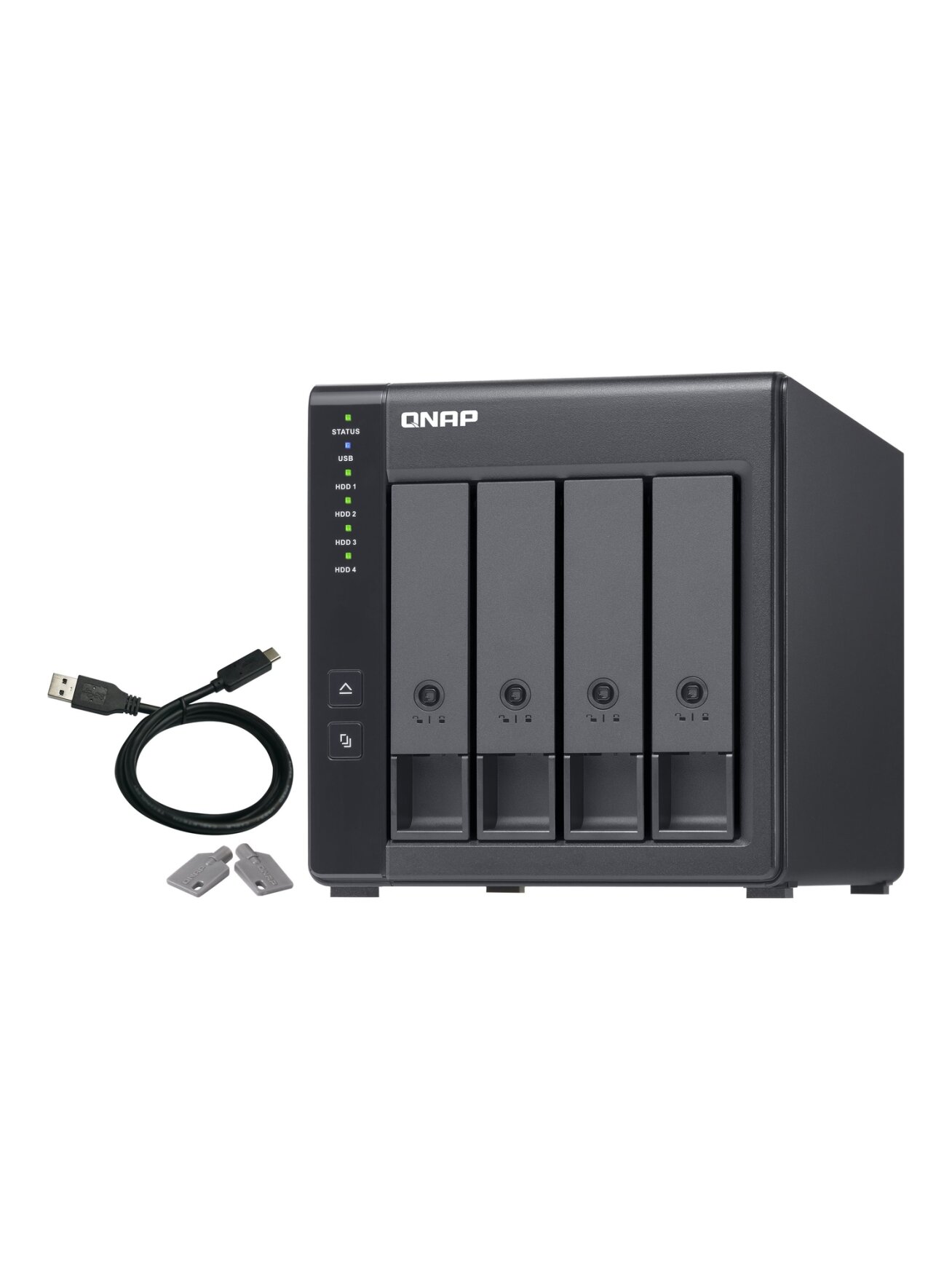 QNAP | 4-Bay | TR-004 | Up to 4 HDD/SSD Hot-Swap | Micro processor with hardware RAID 1 QNAP | 4-Bay | TR-004 | Up to 4 HDD/SSD Hot-Swap | Micro processor with hardware RAID 1