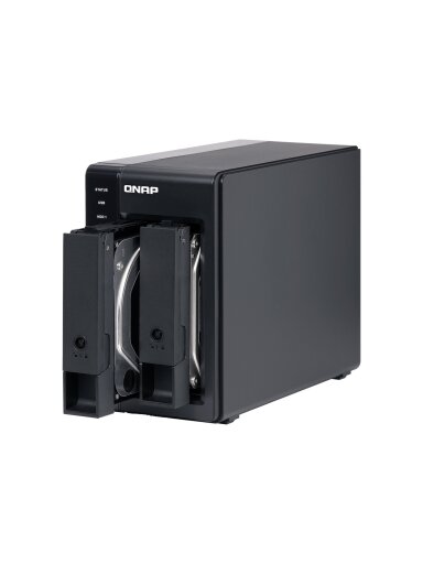 QNAP 2 Bay USB Type-C Direct Attached Storage with Hardware RAID | TR-002 | Micro | 6 GB | Black