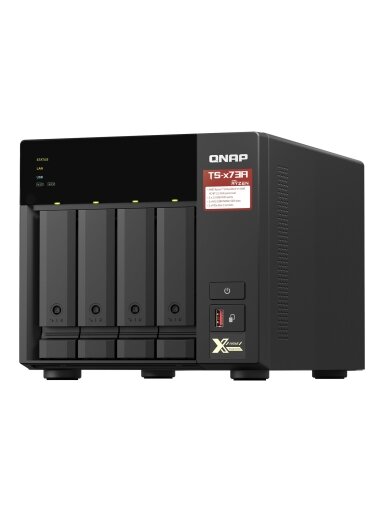 QNAP | 4-Bay QTS and QuTS hero NAS | TS-473A-8G | Up to 4 HDD/SSD Hot-Swap | AMD Ryzen | Ryzen V1500B Quad-Core | Processor frequency 2.2 GHz | 8 GB | DDR4
