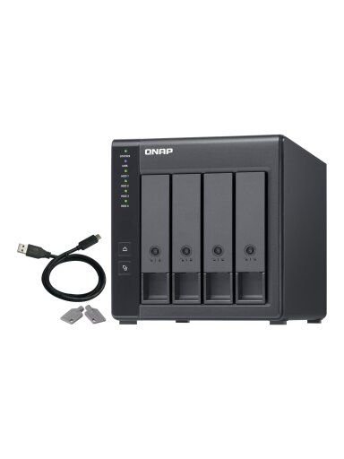 QNAP | 4-Bay | TR-004 | Up to 4 HDD/SSD Hot-Swap | Micro processor with hardware RAID