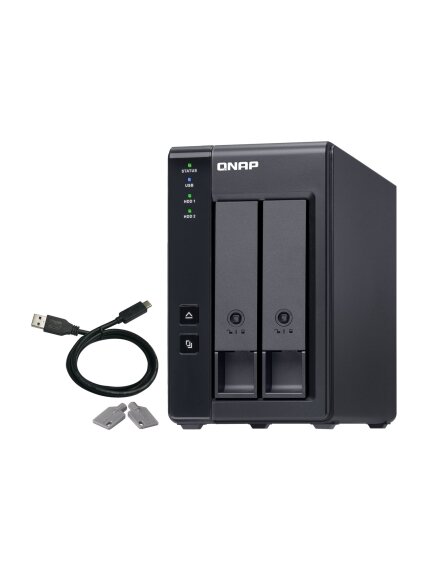 QNAP 2 Bay USB Type-C Direct Attached Storage with Hardware RAID | TR-002 | Micro | 6 GB | Black 2 QNAP 2 Bay USB Type-C Direct Attached Storage with Hardware RAID | TR-002 | Micro | 6 GB | Black 2