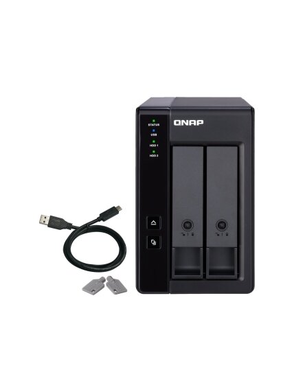 QNAP 2 Bay USB Type-C Direct Attached Storage with Hardware RAID | TR-002 | Micro | 6 GB | Black 3 QNAP 2 Bay USB Type-C Direct Attached Storage with Hardware RAID | TR-002 | Micro | 6 GB | Black 3
