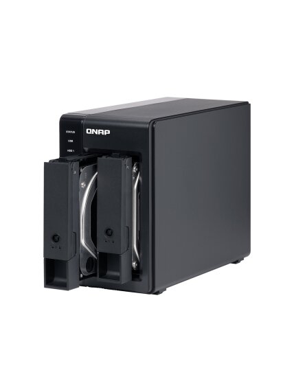 QNAP 2 Bay USB Type-C Direct Attached Storage with Hardware RAID | TR-002 | Micro | 6 GB | Black