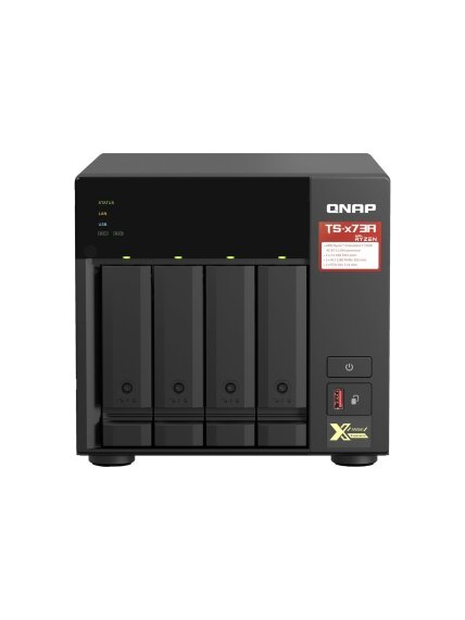 QNAP | 4-Bay QTS and QuTS hero NAS | TS-473A-8G | Up to 4 HDD/SSD Hot-Swap | AMD Ryzen | Ryzen V1500B Quad-Core | Processor frequency 2.2 GHz | 8 GB | DDR4 2
