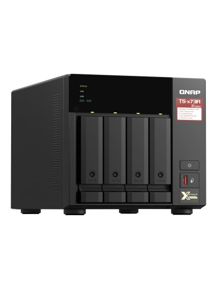QNAP | 4-Bay QTS and QuTS hero NAS | TS-473A-8G | Up to 4 HDD/SSD Hot-Swap | AMD Ryzen | Ryzen V1500B Quad-Core | Processor frequency 2.2 GHz | 8 GB | DDR4 4