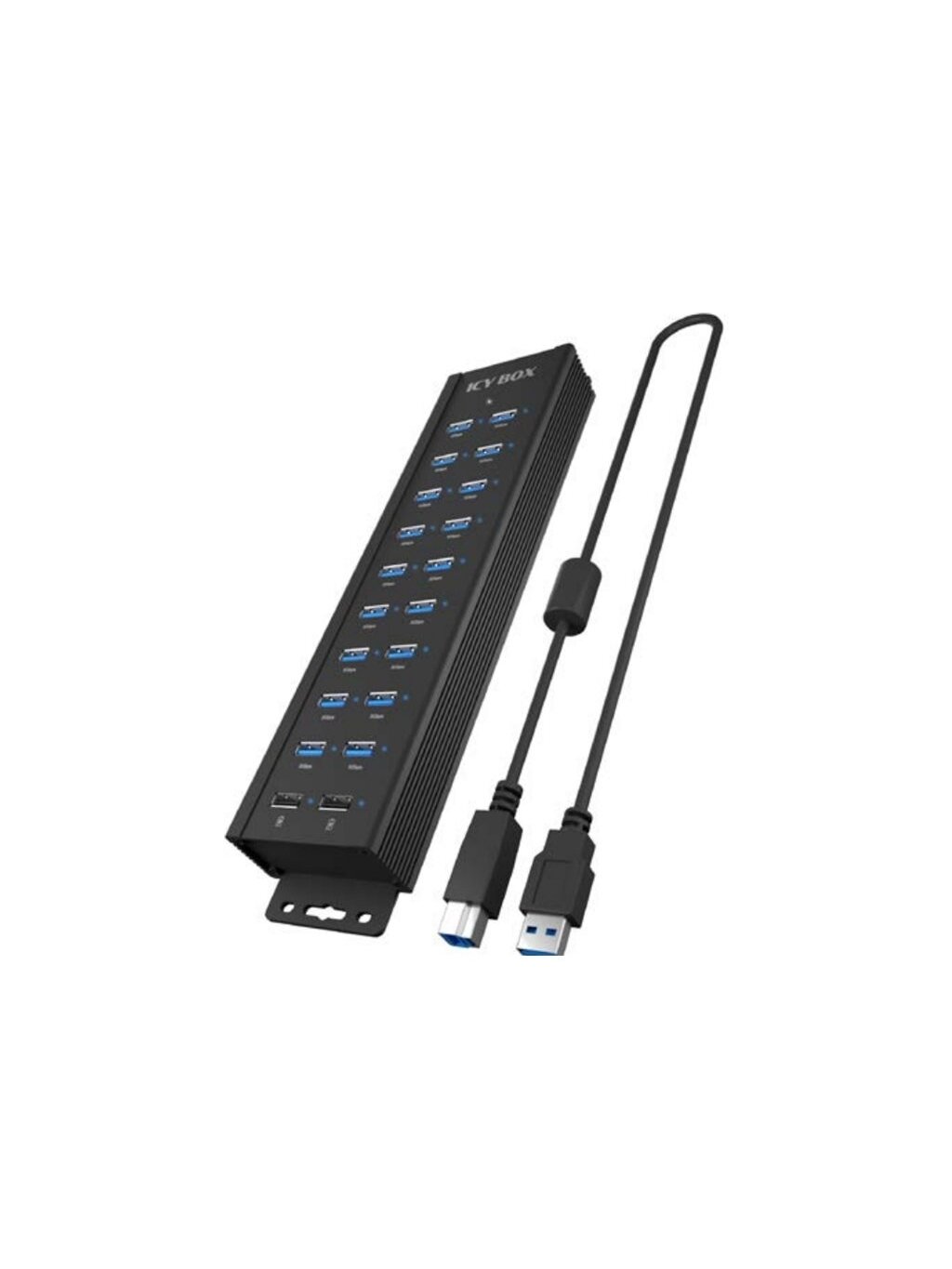 Raidsonic | 20-in-1 USB HUB with power supply, on/off button and mounting brackets | IB-HUB1720-U3 Raidsonic | 20-in-1 USB HUB with power supply, on/off button and mounting brackets | IB-HUB1720-U3