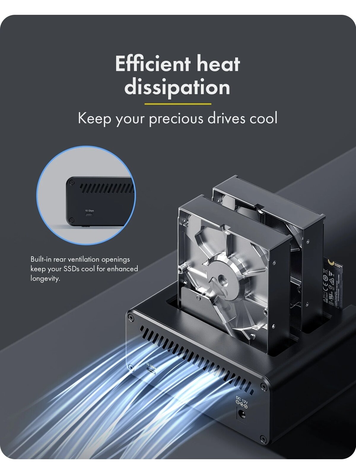 Raidsonic 4-bay Enclosure for 2x M.2 NVMe and 2x 2.5"/3.5" HDD/SSD | IB-2925MS-CU31 4 Raidsonic 4-bay Enclosure for 2x M.2 NVMe and 2x 2.5"/3.5" HDD/SSD | IB-2925MS-CU31 4