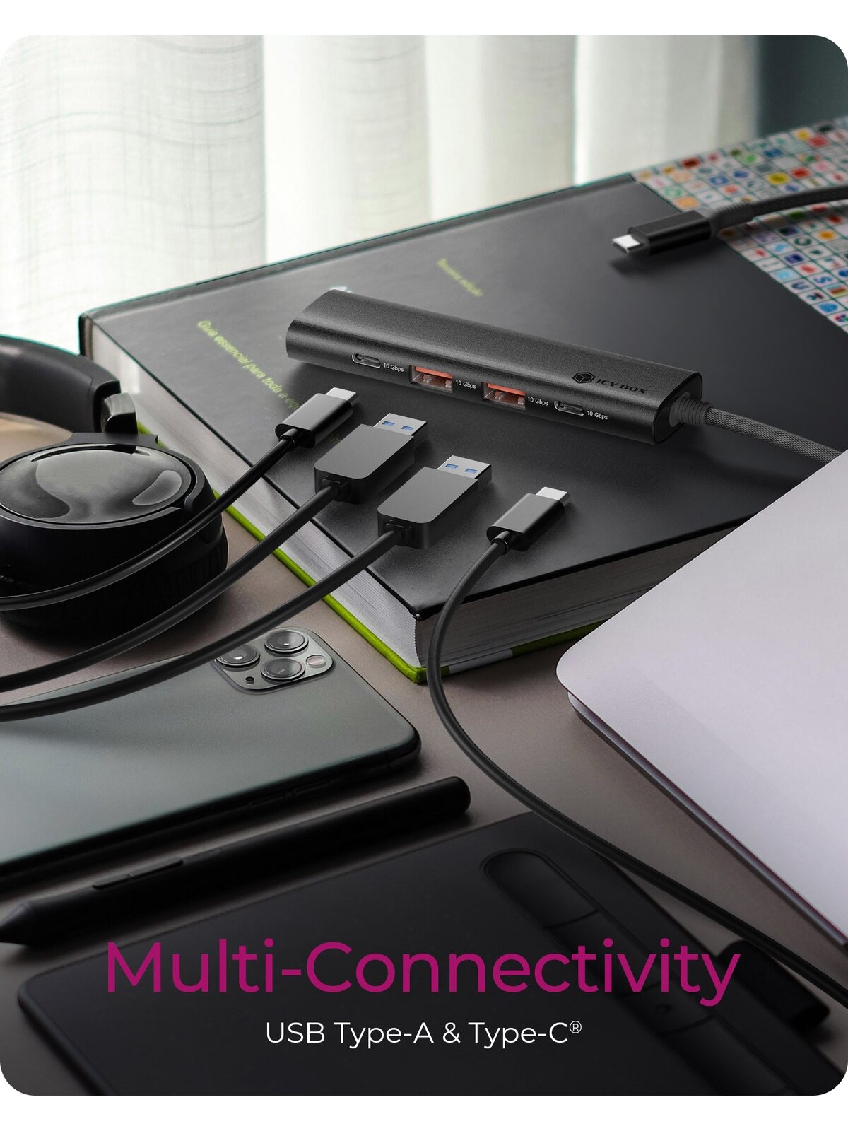 Raidsonic | 4-Port USB 3.2 Gen 2 Hub with Power Delivery | IB-HUB1437-CPD 2 Raidsonic | 4-Port USB 3.2 Gen 2 Hub with Power Delivery | IB-HUB1437-CPD 2