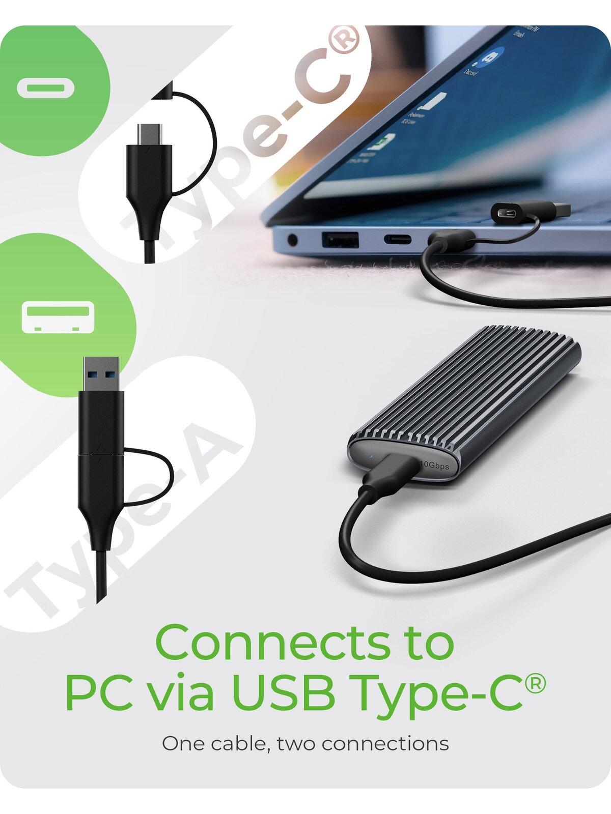 Raidsonic | M.2 NVMe and SATA SSD Enclosure via USB Type-C | IB-1808MCT-CU31 5