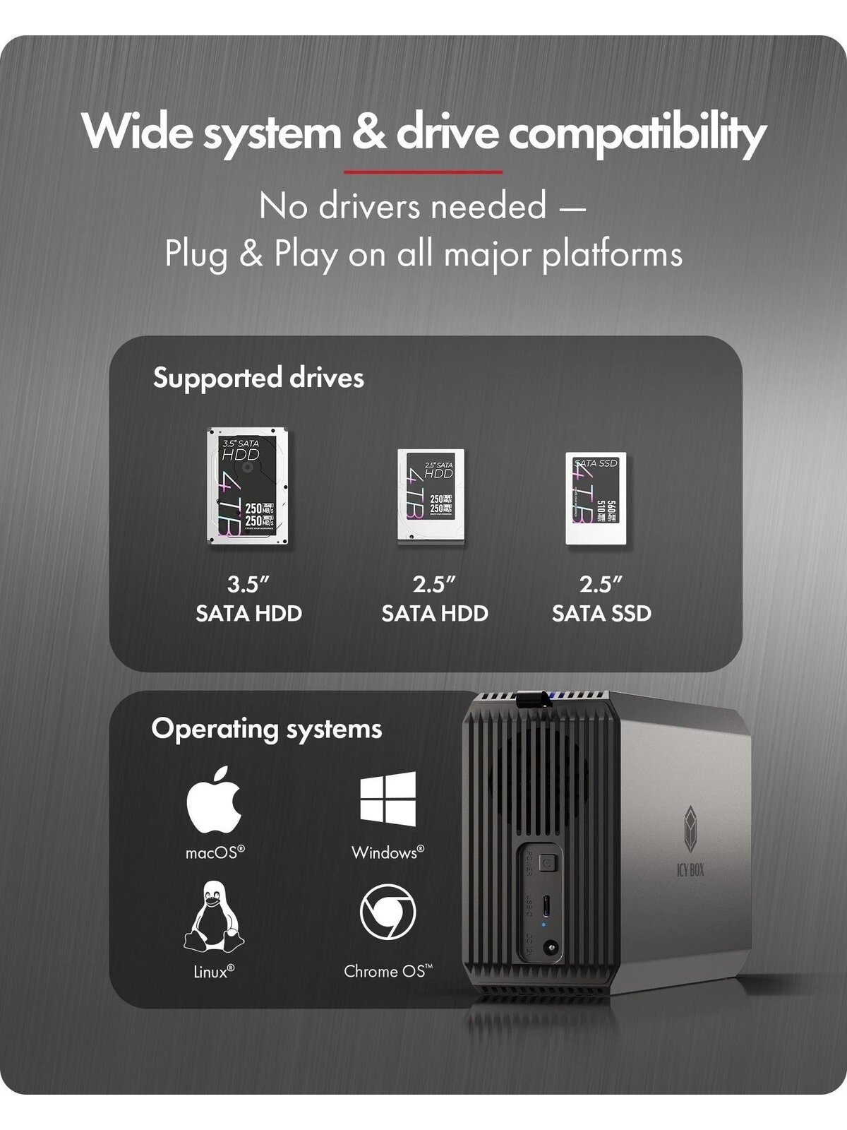 Raidsonic | RAID-System Dual bay, HDD/SSD USB 3.2 (Gen 2) with fan | IB-RD3720-CU3 4 Raidsonic | RAID-System Dual bay, HDD/SSD USB 3.2 (Gen 2) with fan | IB-RD3720-CU3 4