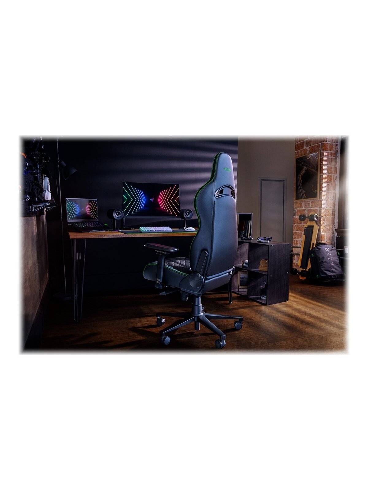 Razer Ergonomic Gaming Chair Enki EPU Synthetic Leather; Steel; Aluminium | Black/Green 5 Razer Ergonomic Gaming Chair Enki EPU Synthetic Leather; Steel; Aluminium | Black/Green 5