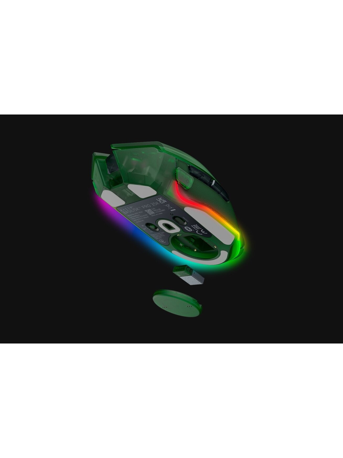 Razer | Basilisk V3 Pro 35K | Gaming Mouse | Wireless/Wired | Phantom Green Edition 3