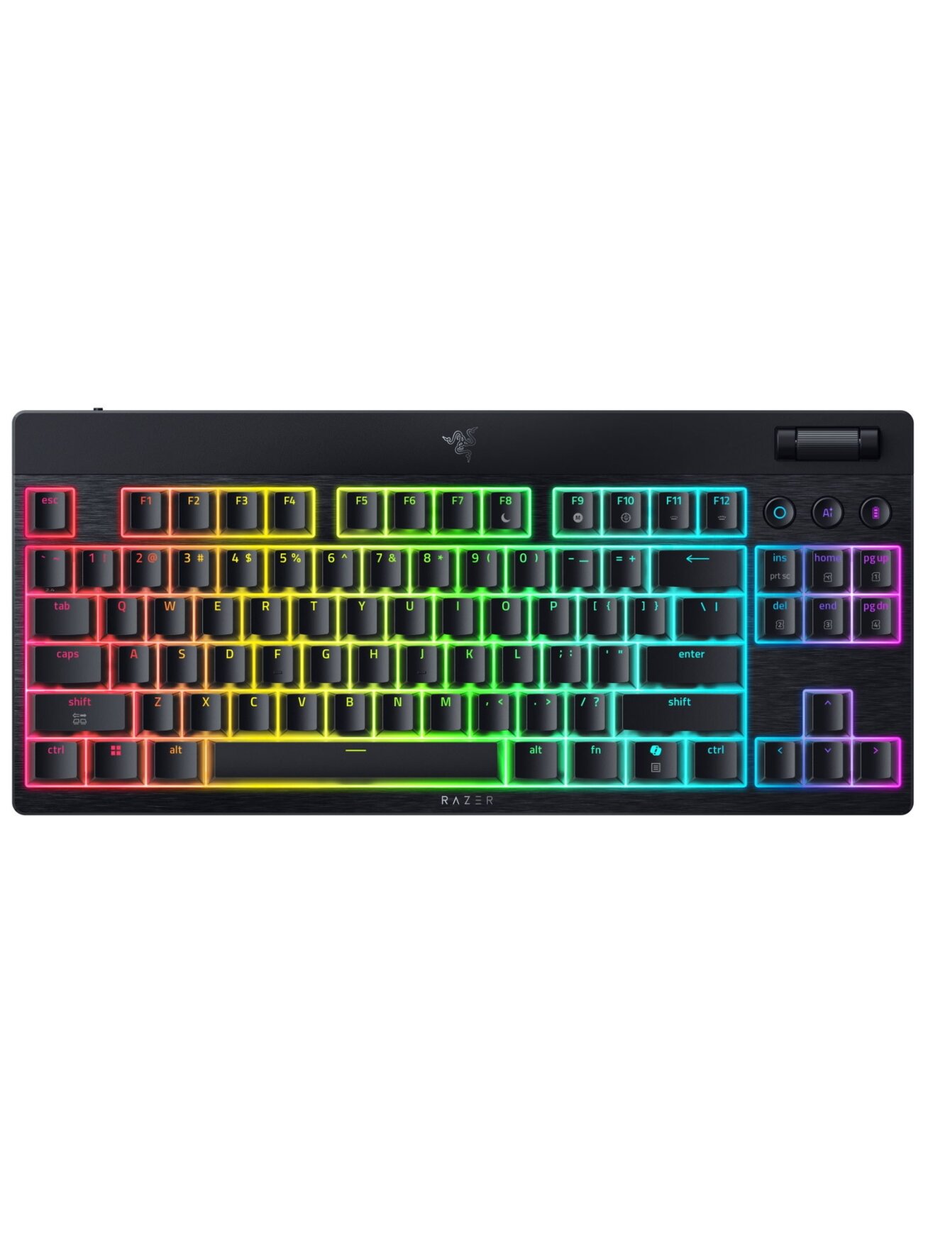 Razer | BlackWidow V4 Low-Profile Tenkeyless HyperSpeed | Keyboard | Wireless | US | Bluetooth | Yellow Switches | Black