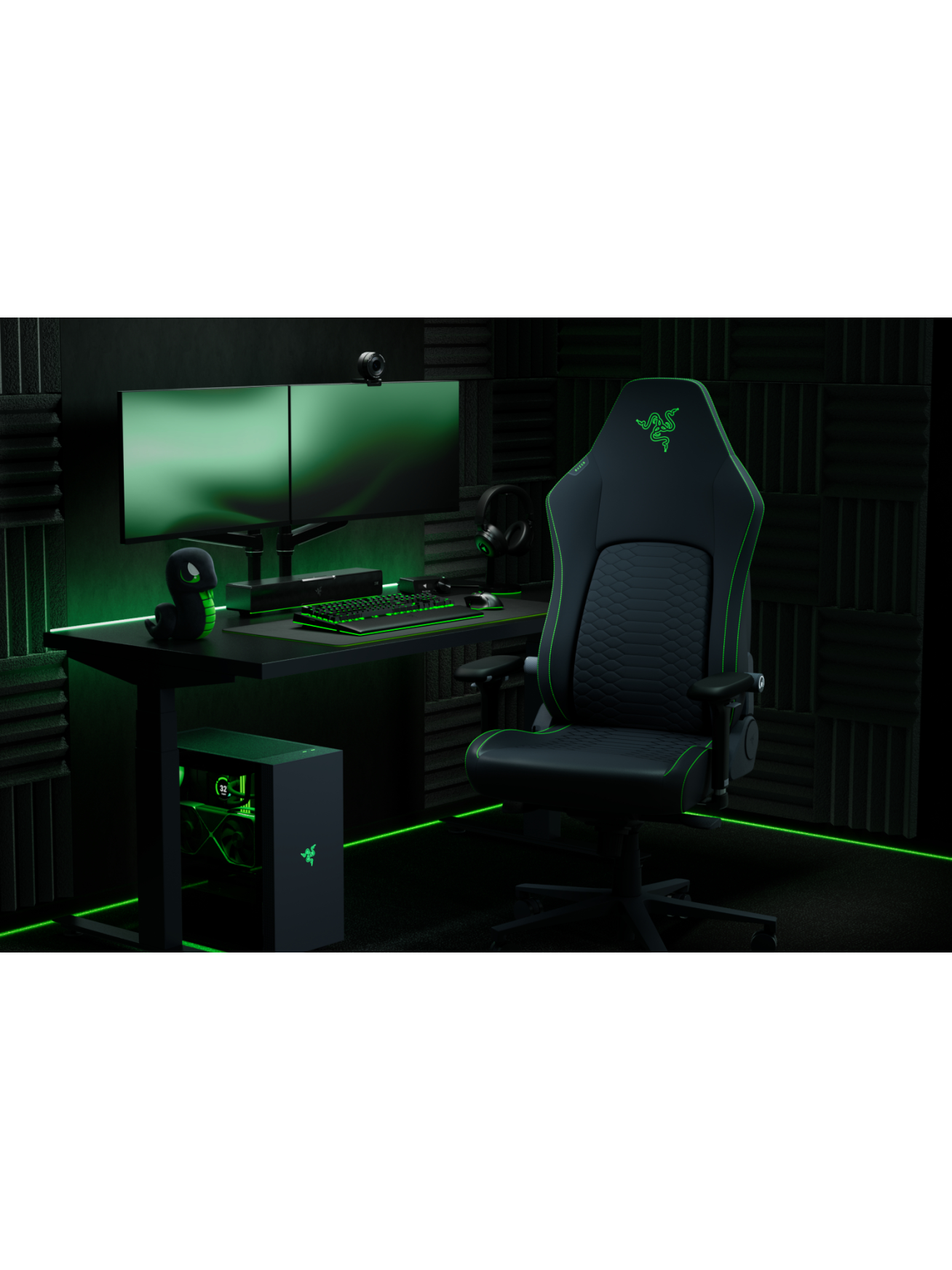 Razer Ergonomic Gaming Chair with Breathable Comfort | Iskur V2 NewGen | Black/Green 2