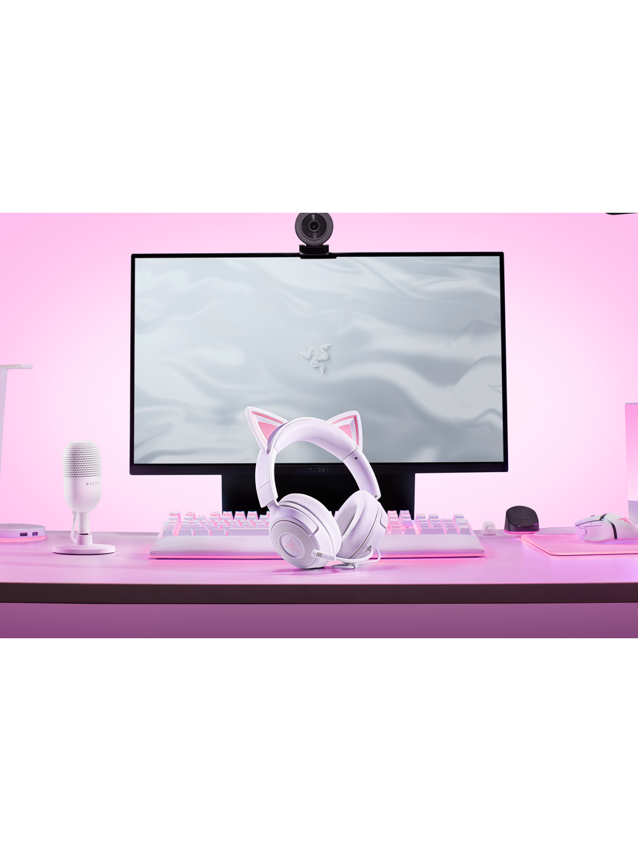 Razer Gaming Headset | Kraken Kitty V3 X | Wired | Over-Ear | Microphone | White 4
