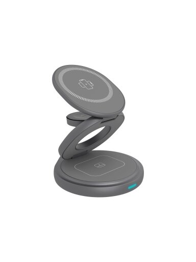 Raidsonic 3 in 1 foldable magnetic charging stand for mobile phone, earpods and smartwatch, Aluminium | Icy Box IB-SH101-CH Raidsonic 3 in 1 foldable magnetic charging stand for mobile phone, earpods and smartwatch, Aluminium | Icy Box IB-SH101-CH
