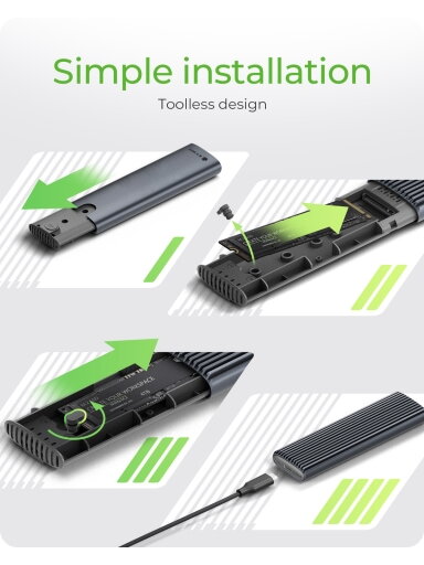 Raidsonic | M.2 NVMe and SATA SSD Enclosure via USB Type-C | IB-1808MCT-CU31