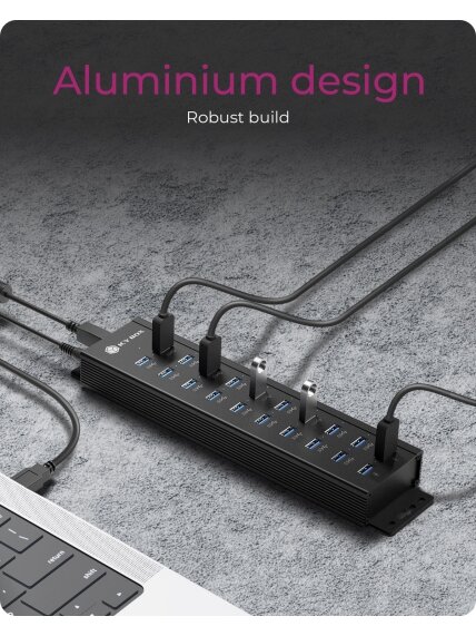 Raidsonic | 20-in-1 USB HUB with power supply, on/off button and mounting brackets | IB-HUB1720-U3 3 Raidsonic | 20-in-1 USB HUB with power supply, on/off button and mounting brackets | IB-HUB1720-U3 3