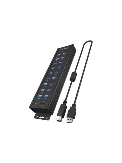 Raidsonic | 20-in-1 USB HUB with power supply, on/off button and mounting brackets | IB-HUB1720-U3 Raidsonic | 20-in-1 USB HUB with power supply, on/off button and mounting brackets | IB-HUB1720-U3