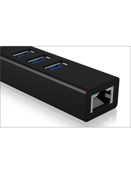 Raidsonic | 4 Port Hub with USB 3.0 Type-A, Type-C, Gigabit LAN | Icy Box IB-HUB1419-LAN 2