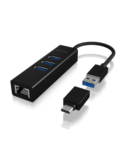Raidsonic | 4 Port Hub with USB 3.0 Type-A, Type-C, Gigabit LAN | Icy Box IB-HUB1419-LAN 1 Raidsonic | 4 Port Hub with USB 3.0 Type-A, Type-C, Gigabit LAN | Icy Box IB-HUB1419-LAN 1