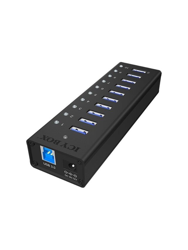 Raidsonic | 10 port USB 3.0 Hub | Icy Box IB-AC6110 1 Raidsonic | 10 port USB 3.0 Hub | Icy Box IB-AC6110 1