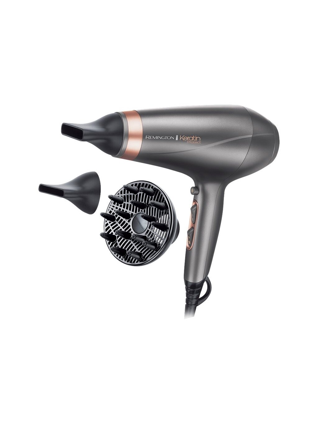 Remington | Hair Dryer | AC8820 | 2200 W | Number of temperature settings 3 | Ionic function | Diffuser nozzle | Silver