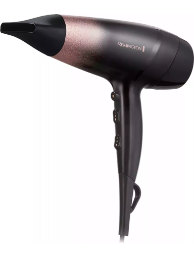 Remington Hair Dryer | D5305 Rose Shimmer | 2200 W | Number of temperature settings 3 | Ionic function | Diffuser nozzle | Black/Rose Remington Hair Dryer | D5305 Rose Shimmer | 2200 W | Number of temperature settings 3 | Ionic function | Diffuser nozzle | Black/Rose