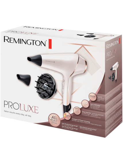 Remington | Hair dryer | ProLuxe AC9140 | 2400 W | Number of temperature settings 3 | Ionic function | Diffuser nozzle | White/Gold/Black 2 Remington | Hair dryer | ProLuxe AC9140 | 2400 W | Number of temperature settings 3 | Ionic function | Diffuser nozzle | White/Gold/Black 2