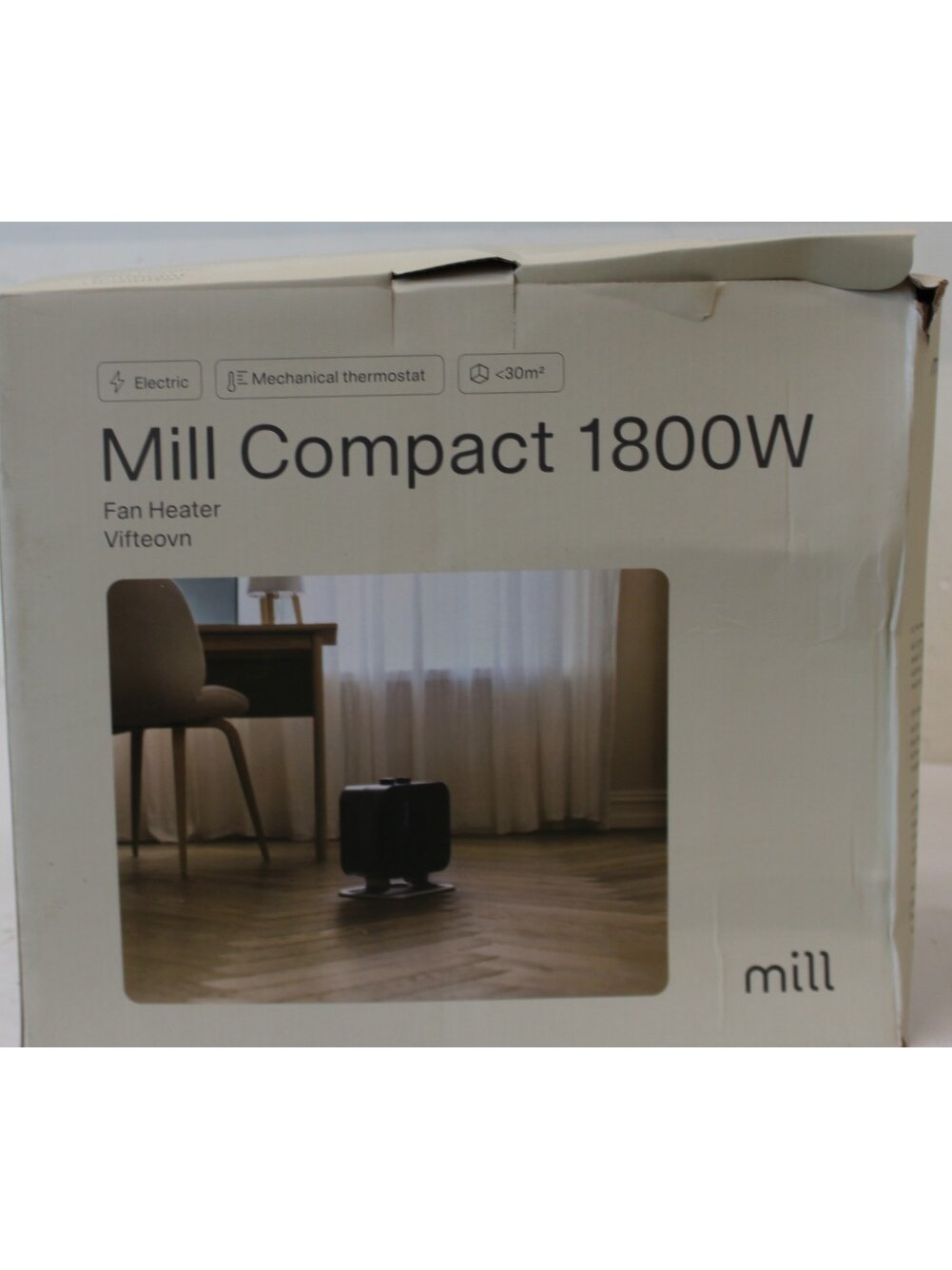 SALE OUT. Mill | Heater | CUS1800MECBA | PTC Fan | 1800 W | Suitable for rooms up to 30 m² | Black | DAMAGED PACKAGING SALE OUT. Mill | Heater | CUS1800MECBA | PTC Fan | 1800 W | Suitable for rooms up to 30 m² | Black | DAMAGED PACKAGING
