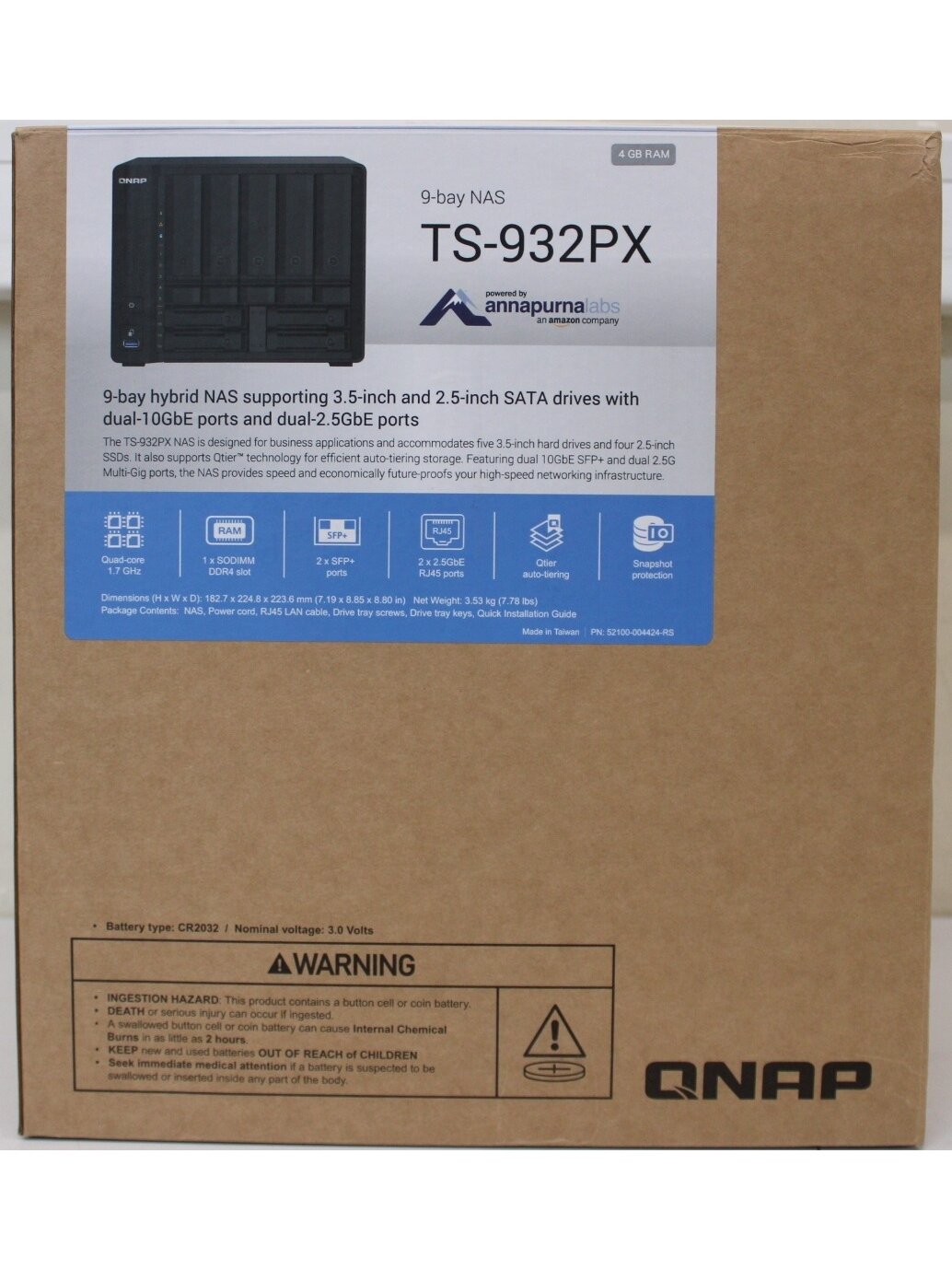 SALE OUT. | QNAP 9-Bay QTS NAS | TS-932PX-4G | Up to 9 HDD/SSD Hot-Swap | AnnapurnaLabs Alpine | AL324 ARM Cortex-A57 Quad-Core | Processor frequency 1.7 GHz | 4 GB | DDR4 | DEMO (SCRATCHED) SALE OUT. | QNAP 9-Bay QTS NAS | TS-932PX-4G | Up to 9 HDD/SSD Hot-Swap | AnnapurnaLabs Alpine | AL324 ARM Cortex-A57 Quad-Core | Processor frequency 1.7 GHz | 4 GB | DDR4 | DEMO (SCRATCHED)