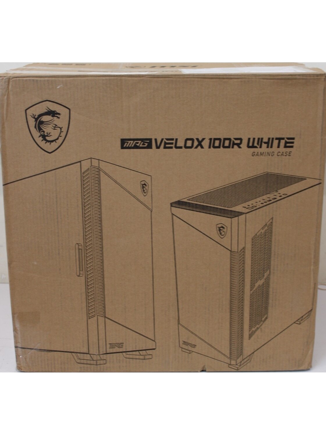 SALE OUT. MSI MPG VELOX 100R White PC Case, Mid-Tower, USB 3.2, Audio-out, Mic-in | MSI PC Case | MPG VELOX 100R WHITE | White | Mid-Tower | DAMAGED PACKAGING, DENTED CORNER (TOP)