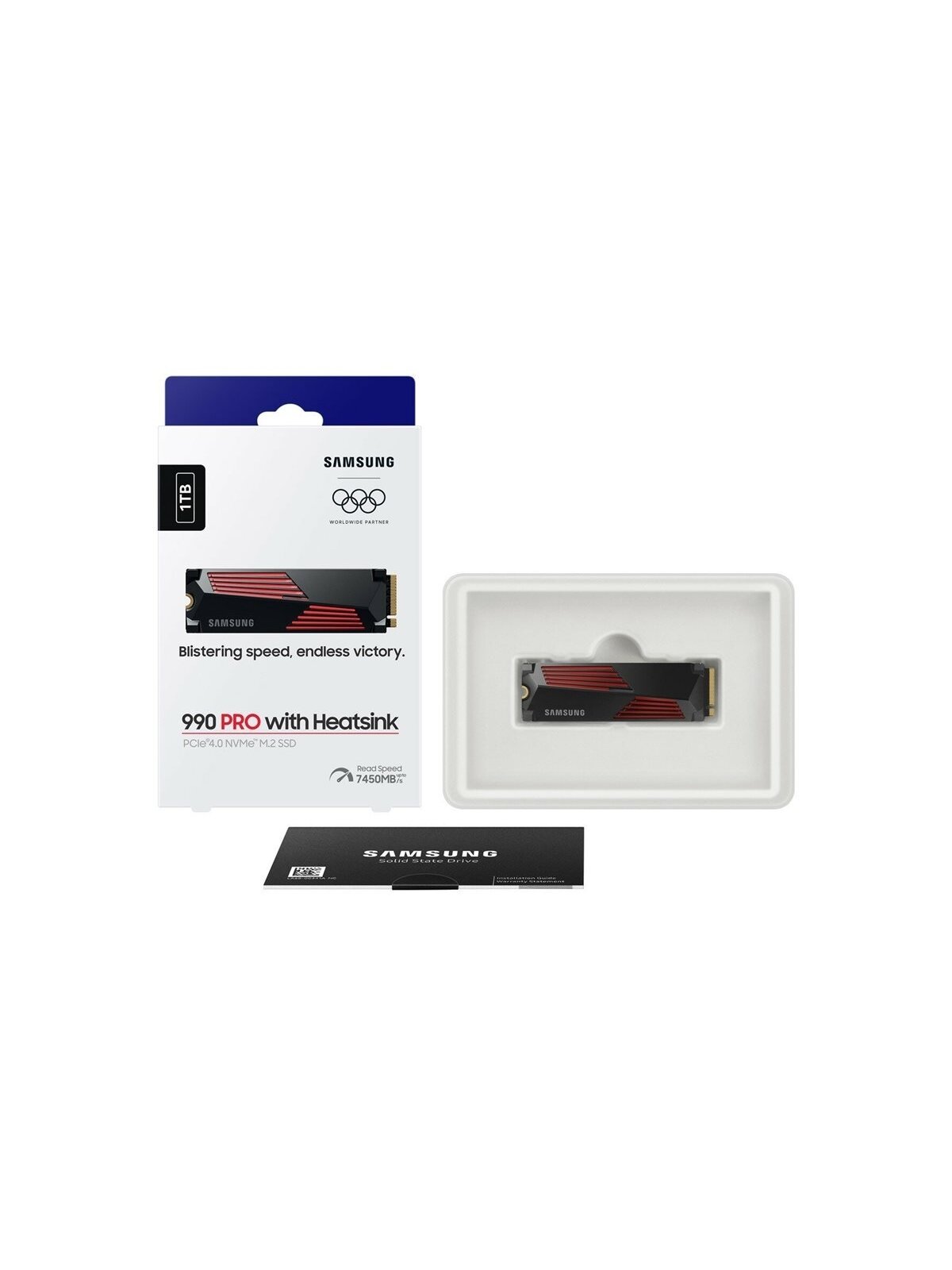 Samsung | 990 PRO with Heatsink | 1000 GB | SSD form factor M.2 2280 | Solid-state drive interface M.2 NVMe | Read speed 7450 MB/s | Write speed 6900 MB/s 2