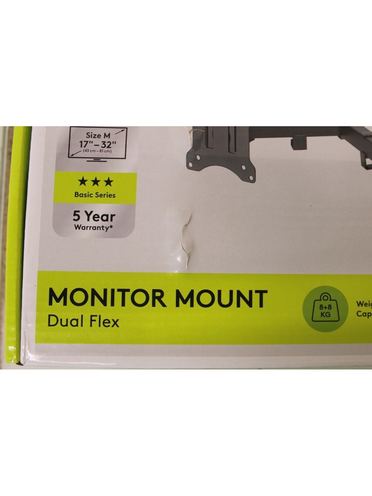 SALE OUT. Goobay Dual Monitor Mount Flex, Black | Goobay Dual Monitor Mount Flex | Swivel, Tilt, Rotation | 17-32 " | Maximum weight (capacity) 8 kg | DAMAGED PACKAGING | Black 2