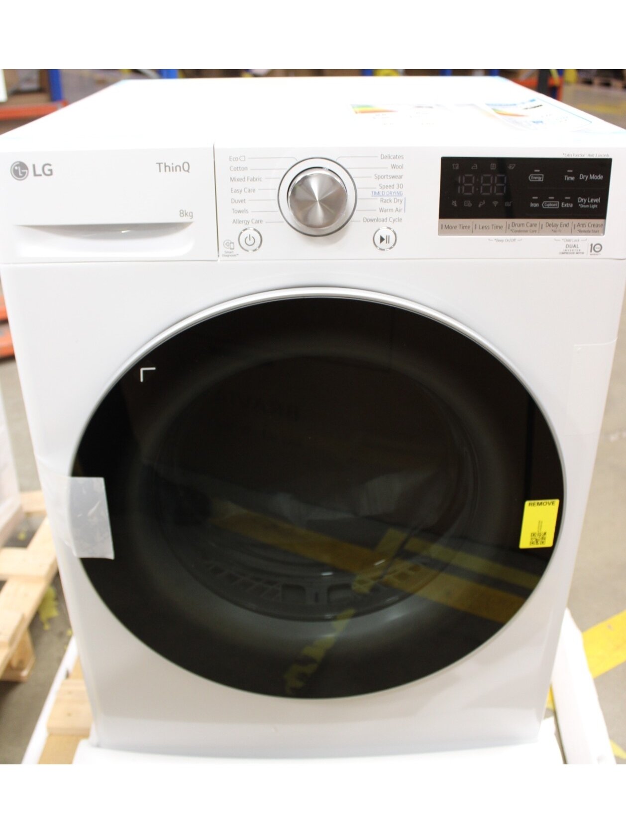 SALE OUT. | LG Dryer Machine | RH80V9AV3N | Energy efficiency class C | Front loading | 8 kg | LED | Depth 69 cm | Wi-Fi | White | DAMAGED PACKAGING AND RIGHT SIDE, DENTED FRONT (BOTTOM) 3 SALE OUT. | LG Dryer Machine | RH80V9AV3N | Energy efficiency class C | Front loading | 8 kg | LED | Depth 69 cm | Wi-Fi | White | DAMAGED PACKAGING AND RIGHT SIDE, DENTED FRONT (BOTTOM) 3