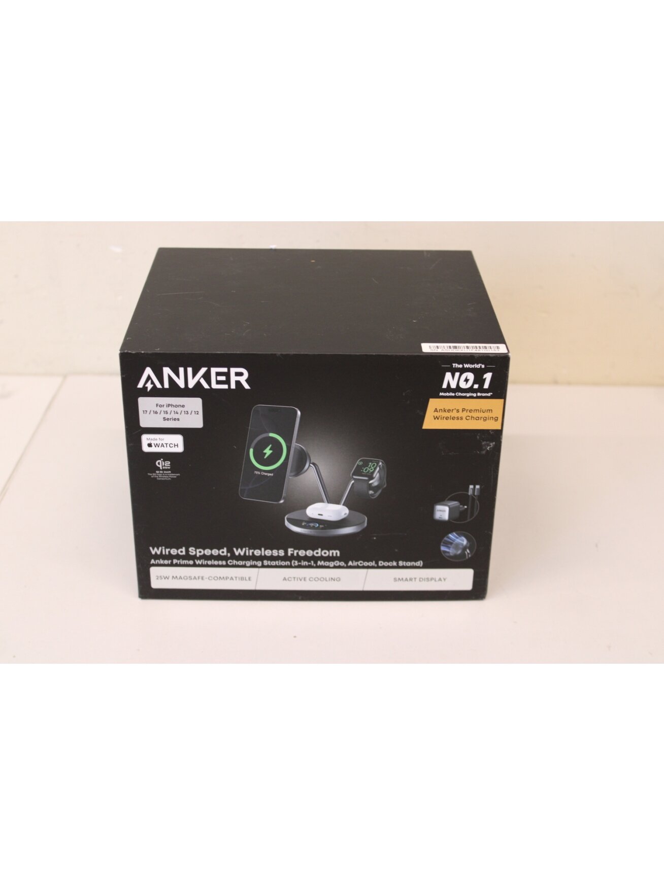 SALE OUT. Anker Prime Wireless Charging Station Qi2.2 25W wireles charging (3-in-1, MagGo, AirCool, Dock Stand) PSU added, Black | Anker Prime Wireless Charging Station Qi2.2 25W wireles charging (3-in-1, MagGo, AirCool, Dock Stand) PSU added | UNPACK SALE OUT. Anker Prime Wireless Charging Station Qi2.2 25W wireles charging (3-in-1, MagGo, AirCool, Dock Stand) PSU added, Black | Anker Prime Wireless Charging Station Qi2.2 25W wireles charging (3-in-1, MagGo, AirCool, Dock Stand) PSU added | UNPACK