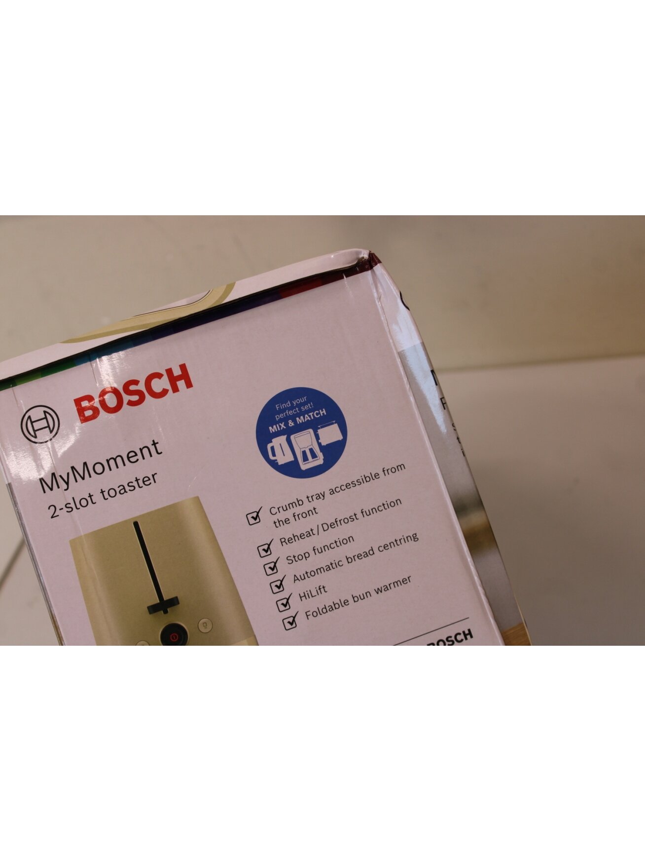 SALE OUT. Bosch TAT3M127 MyMoment Compact toaster, 950 W, 2 slots, Beige | SALE OUT. Compact Toaster | TAT3M127 MyMoment | Number of slots 2 | Housing material Plastic | Beige | DAMAGED PACKAGING AND ITEM BODY (EDGE) 3 SALE OUT. Bosch TAT3M127 MyMoment Compact toaster, 950 W, 2 slots, Beige | SALE OUT. Compact Toaster | TAT3M127 MyMoment | Number of slots 2 | Housing material Plastic | Beige | DAMAGED PACKAGING AND ITEM BODY (EDGE) 3