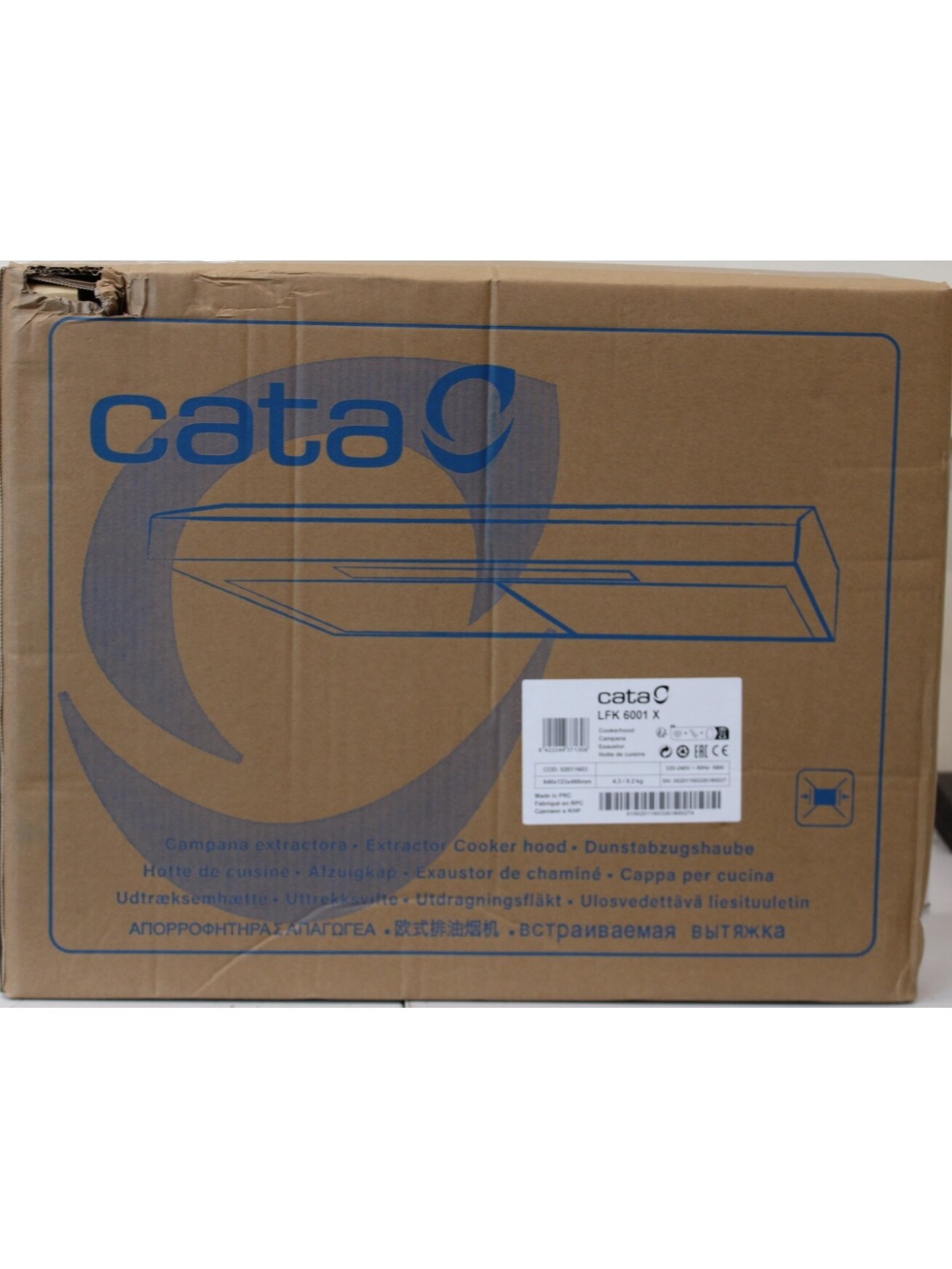 SALE OUT. Cata Built-in Hood LFK 6001 X Width 60cm, Max 162 m³/h, LED, Stainless steel | SALE OUT. CATA Hood | LFK 6001 X | Conventional | Energy efficiency class B | Width 60 cm | 162 m³/h | Mechanical | LED | Stainless steel | DAMAGED PACKAGING | 24 mon 1 SALE OUT. Cata Built-in Hood LFK 6001 X Width 60cm, Max 162 m³/h, LED, Stainless steel | SALE OUT. CATA Hood | LFK 6001 X | Conventional | Energy efficiency class B | Width 60 cm | 162 m³/h | Mechanical | LED | Stainless steel | DAMAGED PACKAGING | 24 mon 1