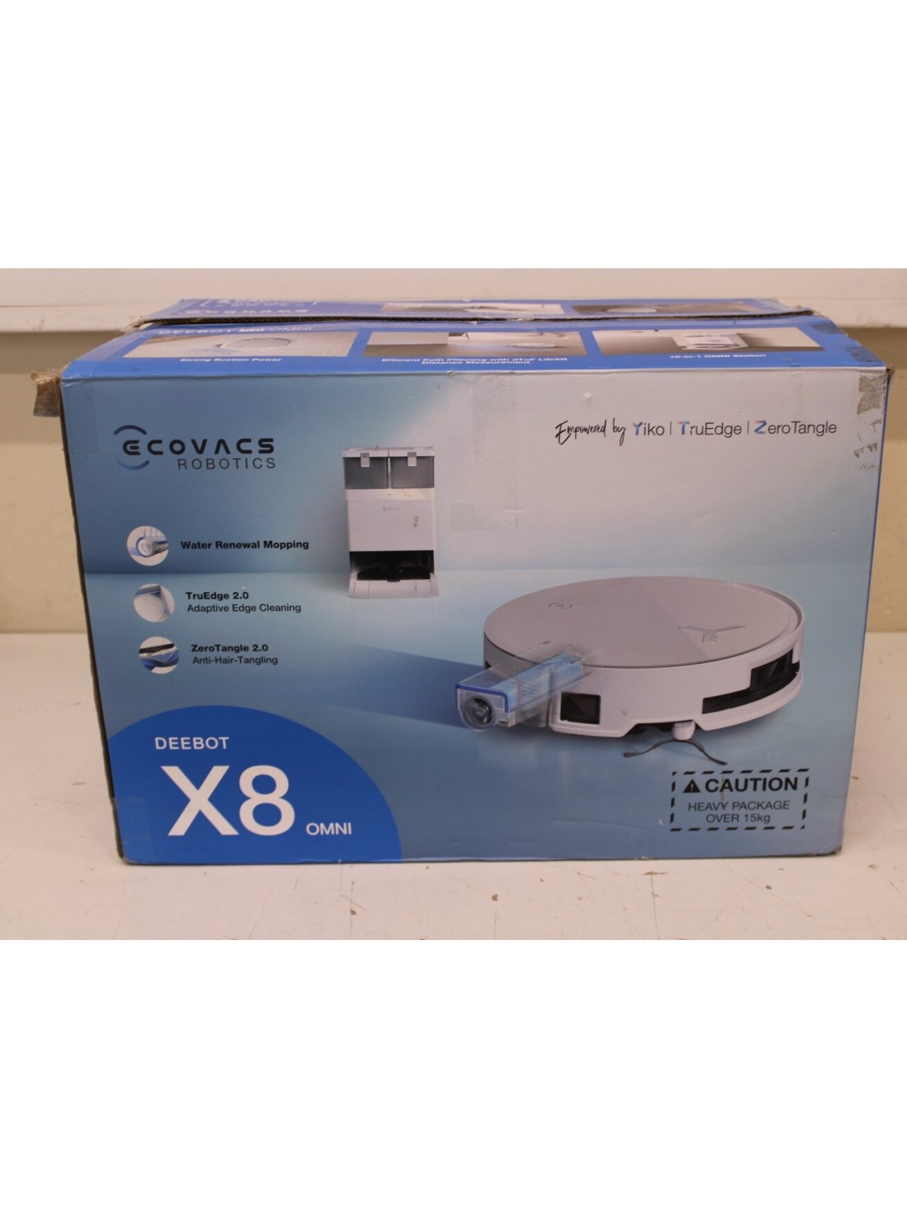 SALE OUT. Ecovacs DEEBOT X8 OMNI Vacuum cleaner, Robot, Wet&Dry, 18000Pa, TruEdge 2.0, AIVI 3D 3.0, YIKO-GPT, White+Auto-empty station | Ecovacs | Robotic Vacuum Cleaner | DEEBOT X8 OMNI | Wet&Dry | Lithium-Ion | 5200 mAh | Dust capacity 0.22 L | 17000 Pa SALE OUT. Ecovacs DEEBOT X8 OMNI Vacuum cleaner, Robot, Wet&Dry, 18000Pa, TruEdge 2.0, AIVI 3D 3.0, YIKO-GPT, White+Auto-empty station | Ecovacs | Robotic Vacuum Cleaner | DEEBOT X8 OMNI | Wet&Dry | Lithium-Ion | 5200 mAh | Dust capacity 0.22 L | 17000 Pa