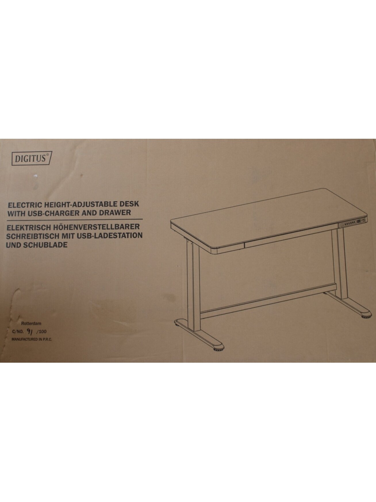 SALE OUT. Electric Height Adjustable Desk | 72 - 121 cm | Maximum load weight 50 kg | Metal | White | 24 month(s) | DAMAGED PACKAGING, DEMO