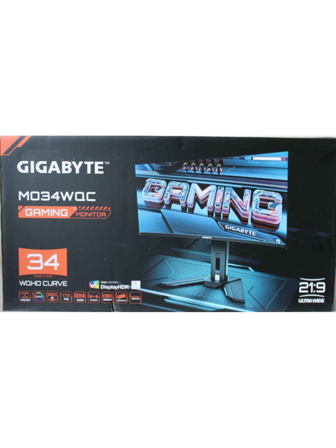 SALE OUT. GIGABYTE MONITOR 34" MO34WQC EK | SALE OUT. MO34WQC EK1 | 34 " | OLED | WQHD | 175 Hz | 0.03 ms | 3440 x 1440 pixels | 250 cd/m² | HDMI ports quantity 2 | Warranty 36 month(s) | DAMAGED PACKAGING, DEMO 2 SALE OUT. GIGABYTE MONITOR 34" MO34WQC EK | SALE OUT. MO34WQC EK1 | 34 " | OLED | WQHD | 175 Hz | 0.03 ms | 3440 x 1440 pixels | 250 cd/m² | HDMI ports quantity 2 | Warranty 36 month(s) | DAMAGED PACKAGING, DEMO 2